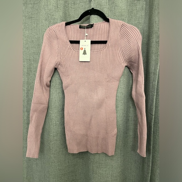 ZESICA Women's Casual Long Sleeve Square Neck Slim Fitted Ribbed Knit Sweater - Picture 7 of 9